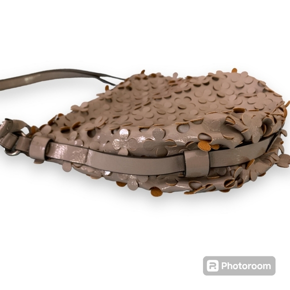 EUC Leather Adjustable Crossbody w/ floral cutouts, Luxury German Brand - Picture 9 of 11